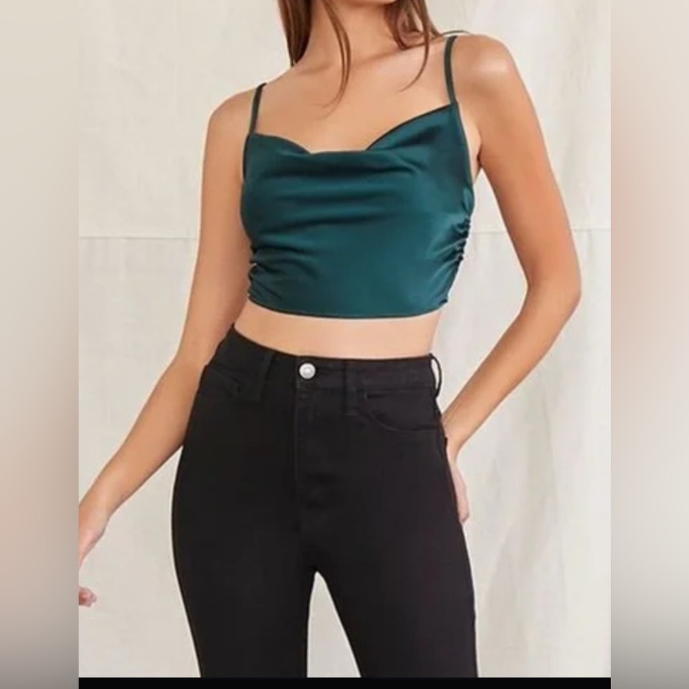 Forever 21 Teal Satin Camisole. Sz.L